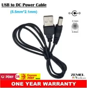 USB Type A Male to 5.5mm*2.1mm Barrel Jack Plug DC Power Adapter Charger Cable