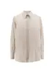 Cotton and silk shirt with lurex detail - BRUNELLO CUCINELLI - Beige