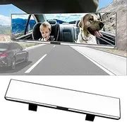 Kitbest Rear View Mirror, 300mm Wide Angle Rearview Mirror Clip on Car Original Mirror, Flat Panoramic Auto Mirror to Eliminate Blind Spot Effectively for Cars SUV Trucks 300 x 79mm White