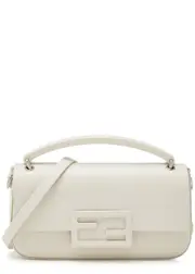 Fendi Patent Leather Top Handle Bag, Leather Bag, Ivory One Size