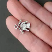 BULK 50 Knitting Charms Antique Silver Tone 2 Sided Great Details - SC1892