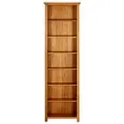 Solid Oak Wood Narrow Bookcase Shelf Stand Cabinet Display Multi Sizes vidaXL