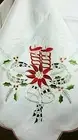 Rectangle 72x126" Embroidery Christmas Tablecloth 12 Napkins Holiday Party Event
