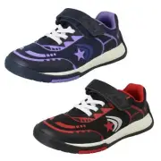 Childrens Clarks 'Cica Star Flex' Hook & Loop Strap Casual Sports Trainers