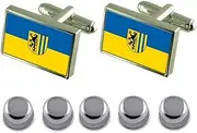 [Select Gifts] Shirt Dress Studs Leipzig City Germany Flag Cufflinks