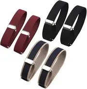 [ACEmedia] 6 Pieces (3 Pairs) Unisex Elastic Adjustable Armbands Anti-Slip Shirt Sleeve Holders Adjustable Arm Shirt Garters Hold Up Sleeve Garters Elastic Armbands