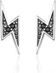 [Generic] Exquisite Lightning & Black Stud Earrings for Women Fine Jewelry