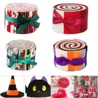 Cotton Fabric Jelly Roll Fabric Bundles DIY Patchwork for Xmas Halloween Decor