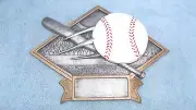 Baseball trophy resin diamond plate full color DPS10