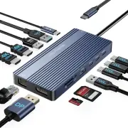 Lightweight USB C Dock with 2 HDMI, Ethernet, Fast Charging, and Triple Display
