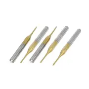 5pcs 3.175x1x7mm Titanium Coated PCB CNC Micro Router Drill Bits Right Hand