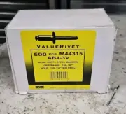 Box of (500) M44315 Marson ValueRivet AB4-3V Aluminum Rivets w/ Steel Mandrels