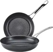 [Anolon] X Hybrid Nonstick Frying Pans/Skillet Set, 8.25 Inch and 10 Inch - Dark Gray