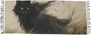 [AIXIWAWA] Cool Black Cat Women's Pashminas Scarf, Shawls Wrap Lightwight Tassel for Evening Dress Dinner Party, Multicolor