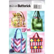 Tote Bag Drawstring Purse Bags Sewing Pattern, Fat Quarter Butterick 4248 Uncut