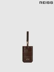 Reiss Chocolate Longford Leather Luggage Tag (T42121) | $70