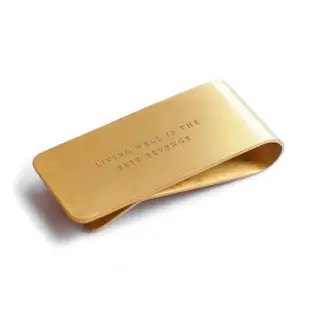 【UNA嚴選】美國品牌 IZOLA 黃銅金屬鈔票夾 隨身個性零錢紙幣鈔票夾 紳士禮品