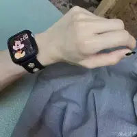 在飛比找Yahoo!奇摩拍賣優惠-真皮鉚釘山茶花小眾iwatch錶帶適用applewatch蘋