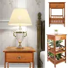 Rustic Bedside Lamp Table Nightstand Hall Table with Drawer Plant Stand Bamboo