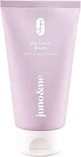 juno & me Body Shaving Cream (100 ml): Shaving Cream for a thorough and smooth shave, help with ingrown hair and shaving burn, with avocado oil, hyaluronic acid and aloe vera, vegan and paraben-free
