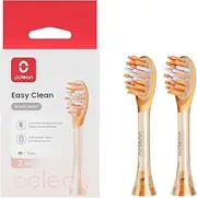 Oclean Easy Clean Brush Heads 2 Pack Replacement Brush Heads for Oclean Ease Electric Toothbrush, Soft Rubber with Soft Bristles, Replacement Toothbrush Head with Tongue Cleaner, Orange