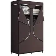 Portable Wardrobe Closet Non-Woven Fabric Hanging Clothes Rack Organizer, 34Inch