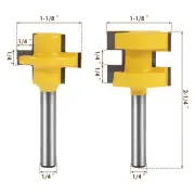 2x Tongue and Groove Router Bit Set 1/4" Shank T-type Woodwork Milling Cutter₡