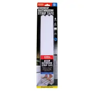 Tape Pre-Cut Strips Non-Slip Grip Tape Bathroom White 300mm x 18mm 9pk