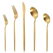 Matte Gold Silverware Set 8 LAZAHOME Stainless Steel Flatware Cutlery Set 40-Pie