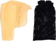 1Set Latex Bald Cap with Mesh Hair Net Realistic Bald Costume Accessory for Adults for Parties Cosplay Stage Performances Comfortable Wig Cap for Men and Women
