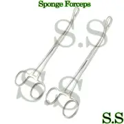 TWO BODY PIERCING Hemostat Forceps SPONGE CLAMP 9" Curved End Bend Sponge