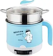 Electric Noodle Pot Mini Hot Pot Mini Steamer with Steaming Rack Non Stick Casserole Multi Functional Suitable for Noodles Eggs Dumplings Soup Porridge (Size : Blue)