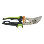 Fiskars PRO PowerGear Offset Aviation Snips [SoftGrip]: 18 Gauge / Right Cut Gre