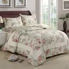 100% Cotton Floral Coverlet Bedspread Set Quilted Patchwork Queen King Size New