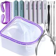 FANDAMEI Nail Soaking Bowl, Nail Soak Off Bowl, Dip Powder Remover Tools, Nail Remover Bowl, Manicure Bowls Nail Soaking, Cuticle Kit