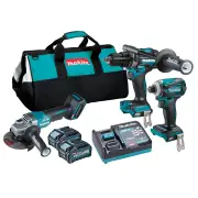 Makita DK0141G302 - 40V Max Brushless 3 Piece Drill/Driver/Grinder Combo Kit (2 x 4.0Ah)