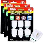 Handy Hardware Plastic Removable Square Hook (Pack of 6), 27 mm x 27 mm Size