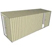 Build-a-Shed 1.5 x 5.2 x 2m Single Sliding Side Door Skillion Shed - Cream