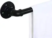 24 Inch Industrial Steel Pipe Towel Rack Holder, Heavy Duty Rustic Hand Towel Bar, Vintage Style Towel Rod for Bathroom, Matte Black