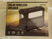 Vivitar Solar Bluetooth Wireless Speaker Built-In Flashlight Camping Radio