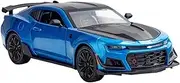 Finished Scale Model Die-cast Alloy 1:24 for Chevrolet Camaro Simulation Car Model Sound and Light Mini Vehicle Model Collection Presents Presents Ornaments(Blue)