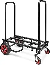 Pyle Adjustable Professional Equipment Multi-Cart - Compact 8-in-1 Folding Multi-Cart, Foldable and Lightweight, Hand Truck/Dolly/Platform Cart, Extends Up to 27.52'' to 44.25'' - PKEQ48
