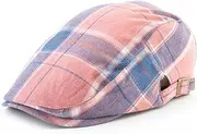 [Generic] Men Vintage Plaid Berets Streetwear Peaked Cap Women British Style Beret Hat Adjustable Newsboy Cap