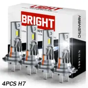 4pcs H7 LED Headlight Bulbs Kit High Low Beam 6000K For Smart Fortwo 2008-2015