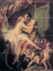 Art Francois Boucher Love Hercules Ceramic Mural Backsplash Bath Tile #2708