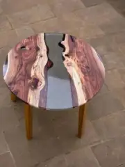Personalized Clear Grey Epoxy Resin Table Round Coffee Table Dining Table Decor