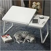 Height Adjustable Laptop Bed Tray Table,Cup Holder Folding Legs Multifunctional Portable Bed Desk,Writing Work Bed Tray Write