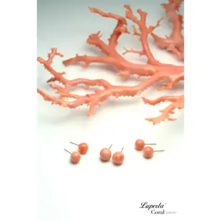 【大東山珠寶】天然粉色深海珊瑚 全圓 14K金耳環 6.5-7mm(14K金 / 粉珊瑚)