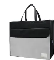[Naqqios] File Business Briefcase Pouch,A3 File Tote Bag with Handle - Waterproof Portable Oxford Briefcase with Zipper for Documents, Maps, News, Magazines