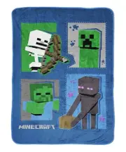 Minecraft Hostile Mob Monsters Character Fleece Blanket Throw, 46" X 60"
